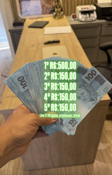 Ação diária com 5 ganhadores  1º 500,00  2º 3º 4º e 5º 150,00 cada 
